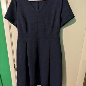 Lane Bryant Navy Blue Textured Dress with Pockets